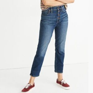 Madewell The Perfect Vintage Crop High Rise Jeans Button Fly Clearview Wash 26